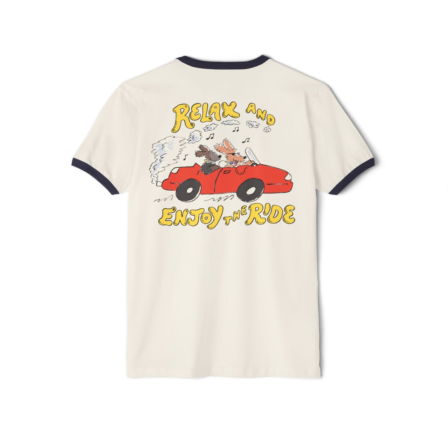 Relax and Enjoy the Ride Unisex Cotton Ringer T-Shirt