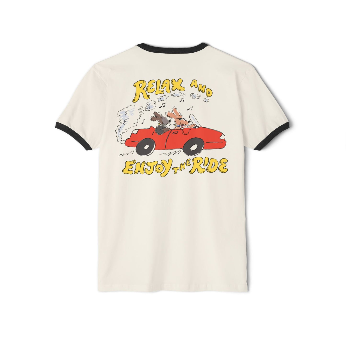 Relax and Enjoy the Ride Unisex Cotton Ringer T-Shirt
